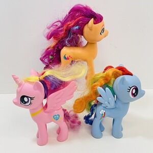 MLP My Little Pony G4 6" Brushable Lot of 3 Rainbow Dash Cadance Sunny Starscout